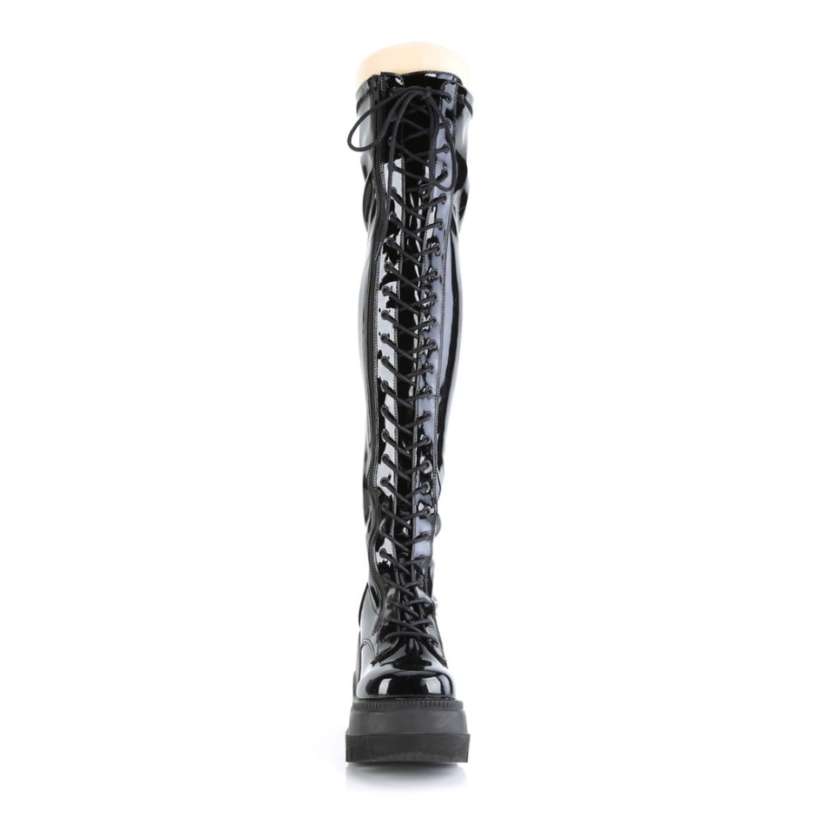 Shaker-374 Demonia Black Stretch Patent