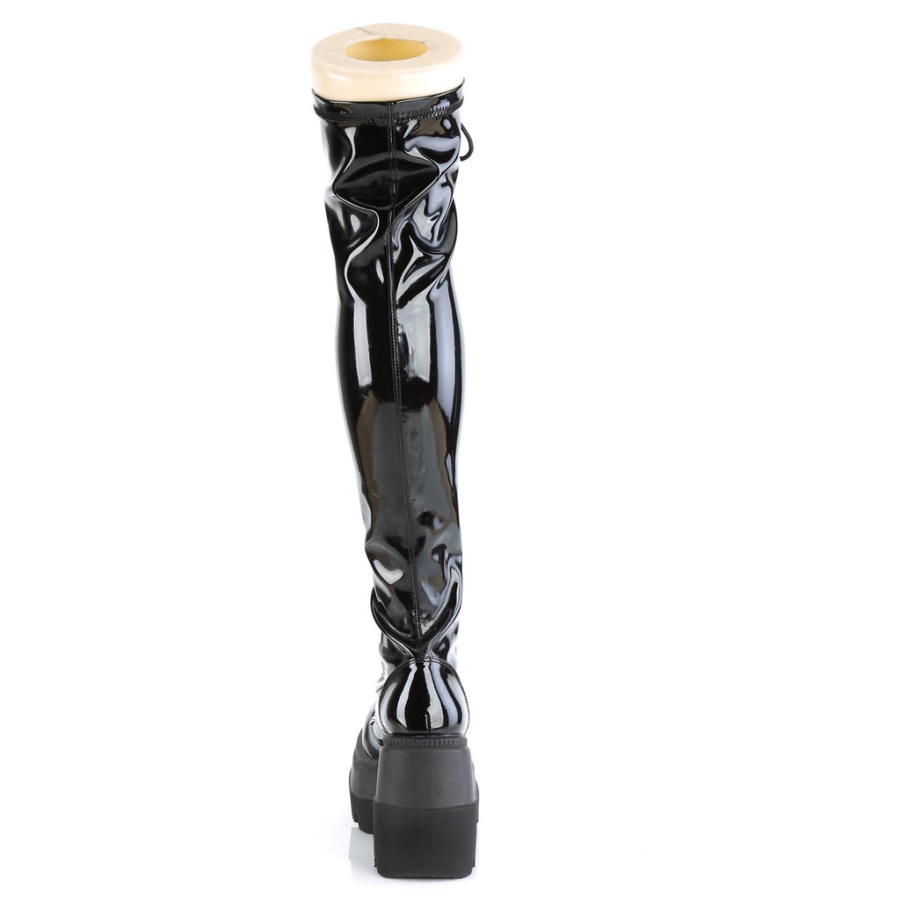 Shaker-374 Demonia Black Stretch Patent