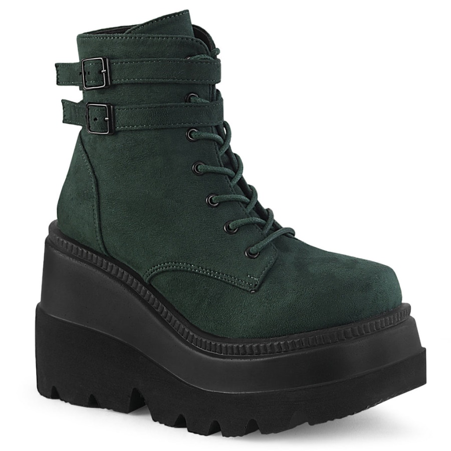 Shaker-52 Emerald Vegan Suede Demonia