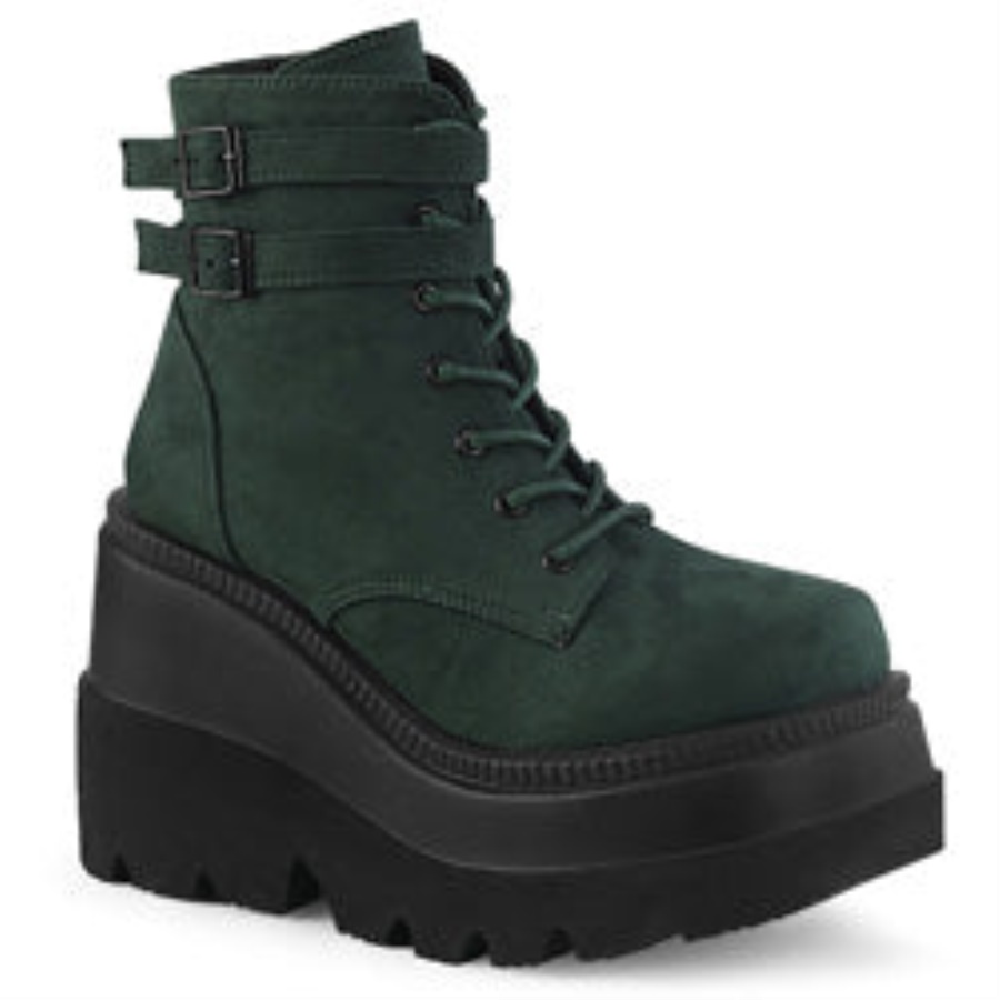 Shaker-52 Emerald Vegan Suede Demonia