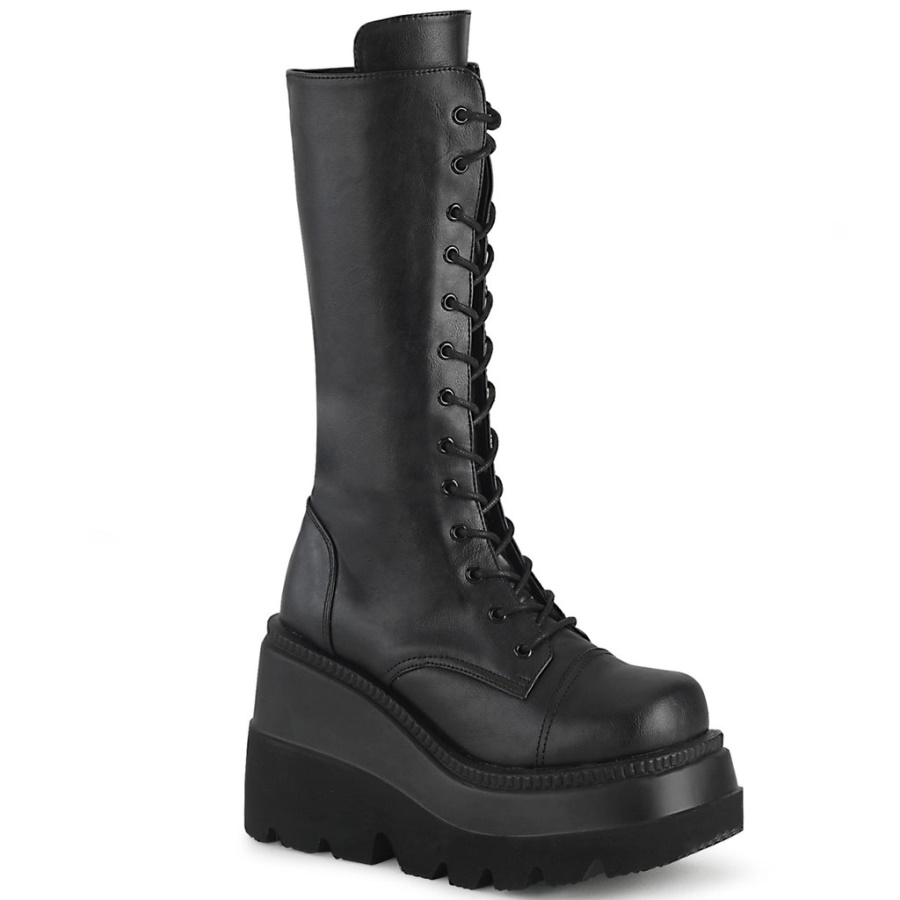 Shaker-72 Demonia Black Vegan Leather