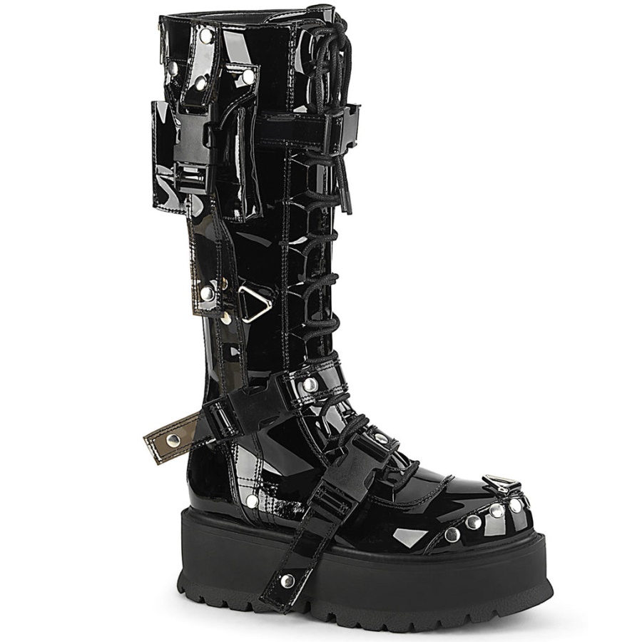 Slacker-260 Demonia Black Patent