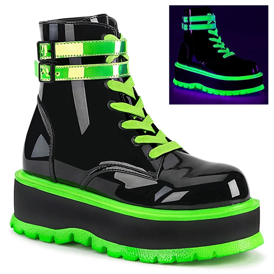 Slacker-52 Black U V Iridescent Green Demonia