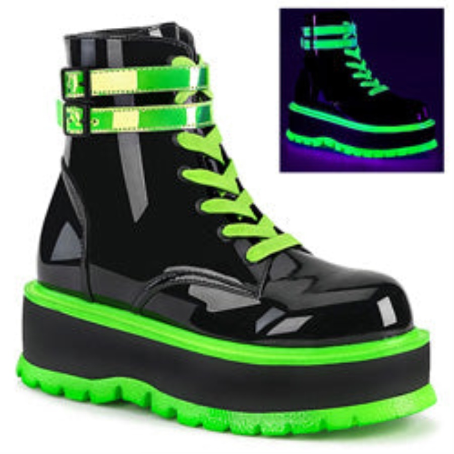 Slacker-52 Black U V Iridescent Green Demonia