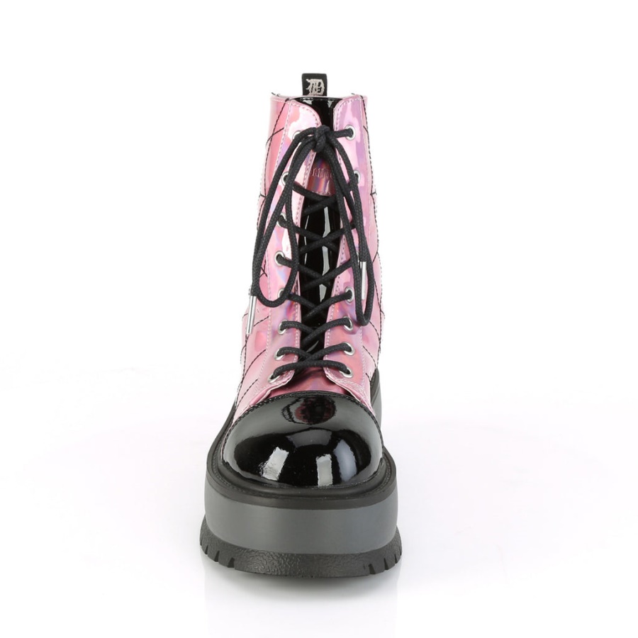 Slacker-88 Demonia Pink Hologram-Black Patent
