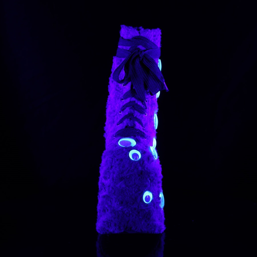 Slay-206 Demonia Lime Green Faux Fur