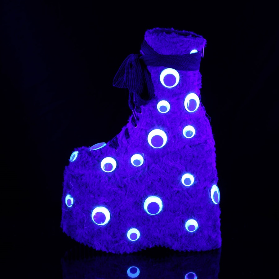 Slay-206 Demonia Lime Green Faux Fur