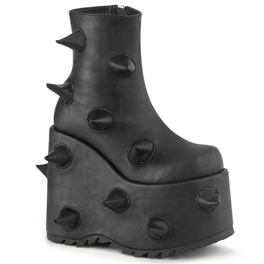 Slay-77 Black Vegan Leather Demonia
