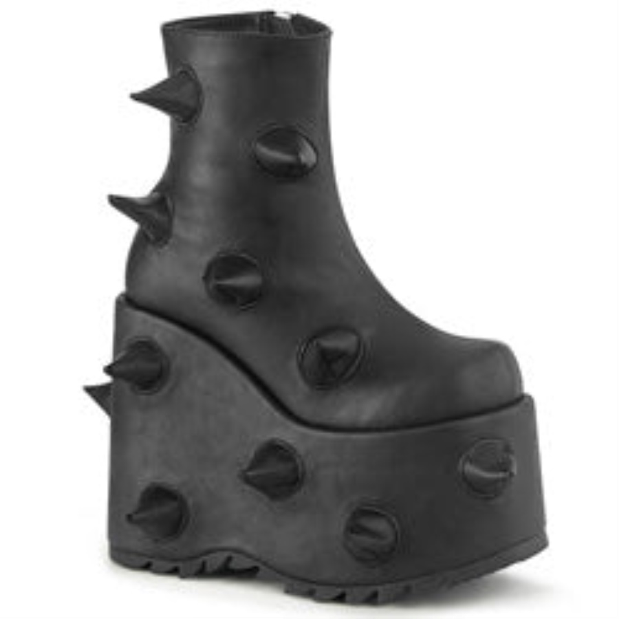 Slay-77 Black Vegan Leather Demonia