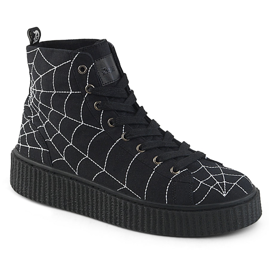 Sneeker-250 Black Canvas Demonia