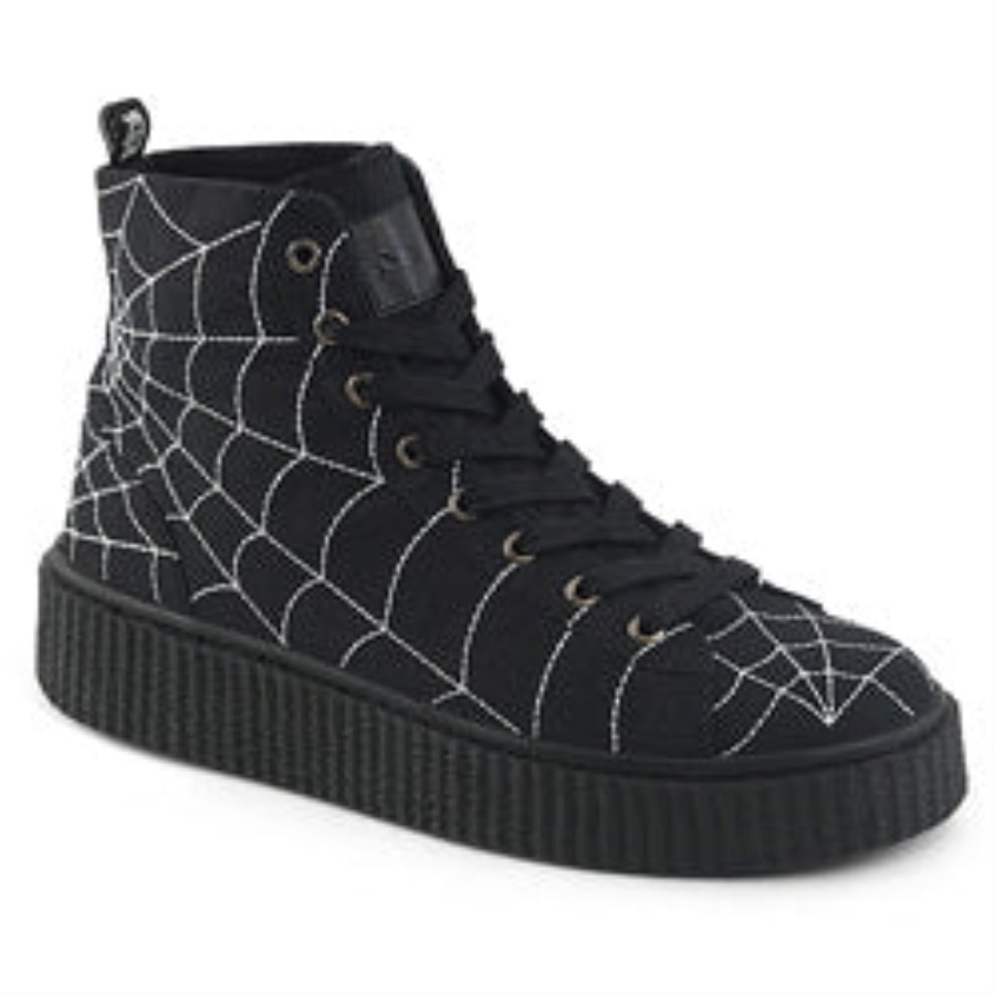 Sneeker-250 Black Canvas Demonia