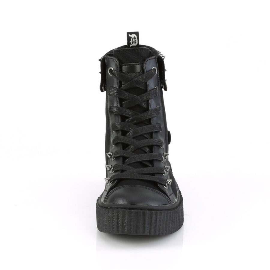 Sneeker-266 Demonia Black Canvas-Vegan Leather