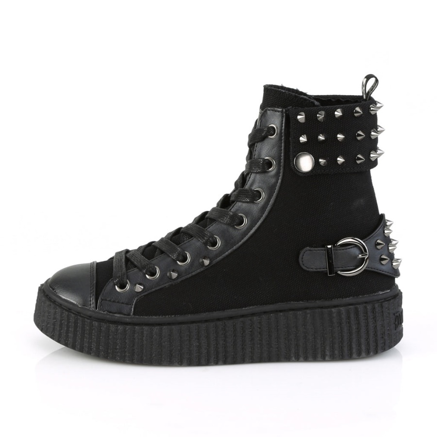 Sneeker-266 Demonia Black Canvas-Vegan Leather