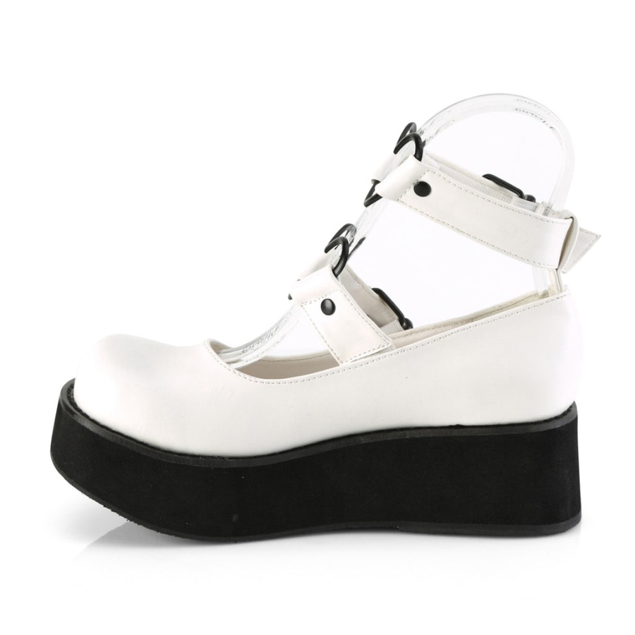 Sprite-02 White Vegan Leather Demonia