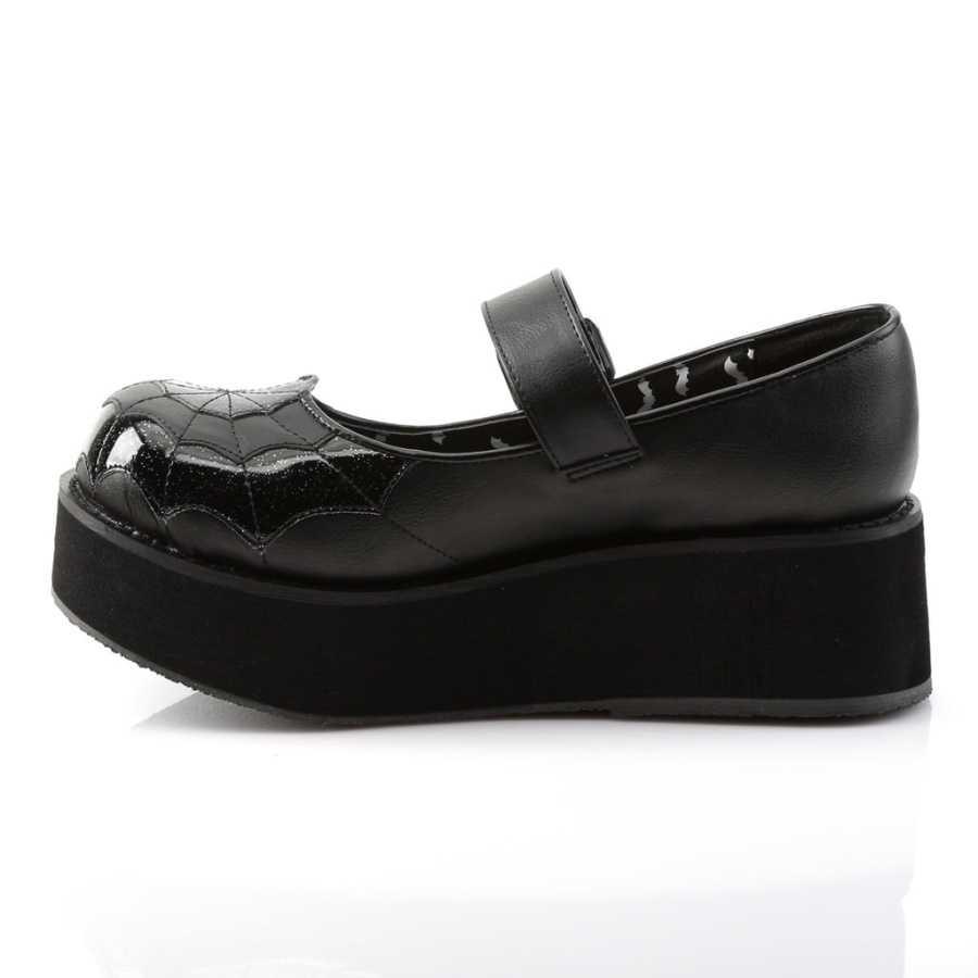 Sprite-05 Demonia Black Vegan Leather-Black Patent
