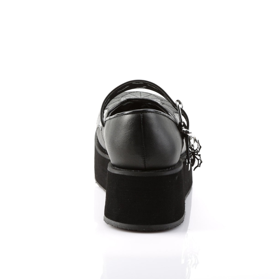 Sprite-05 Demonia Black Vegan Leather-Black Patent