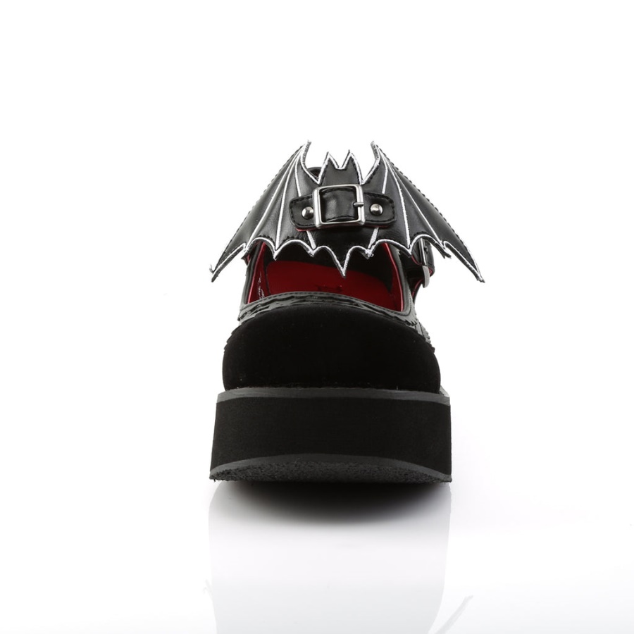 Sprite-09 Black Vegan Leather-Velvet Demonia