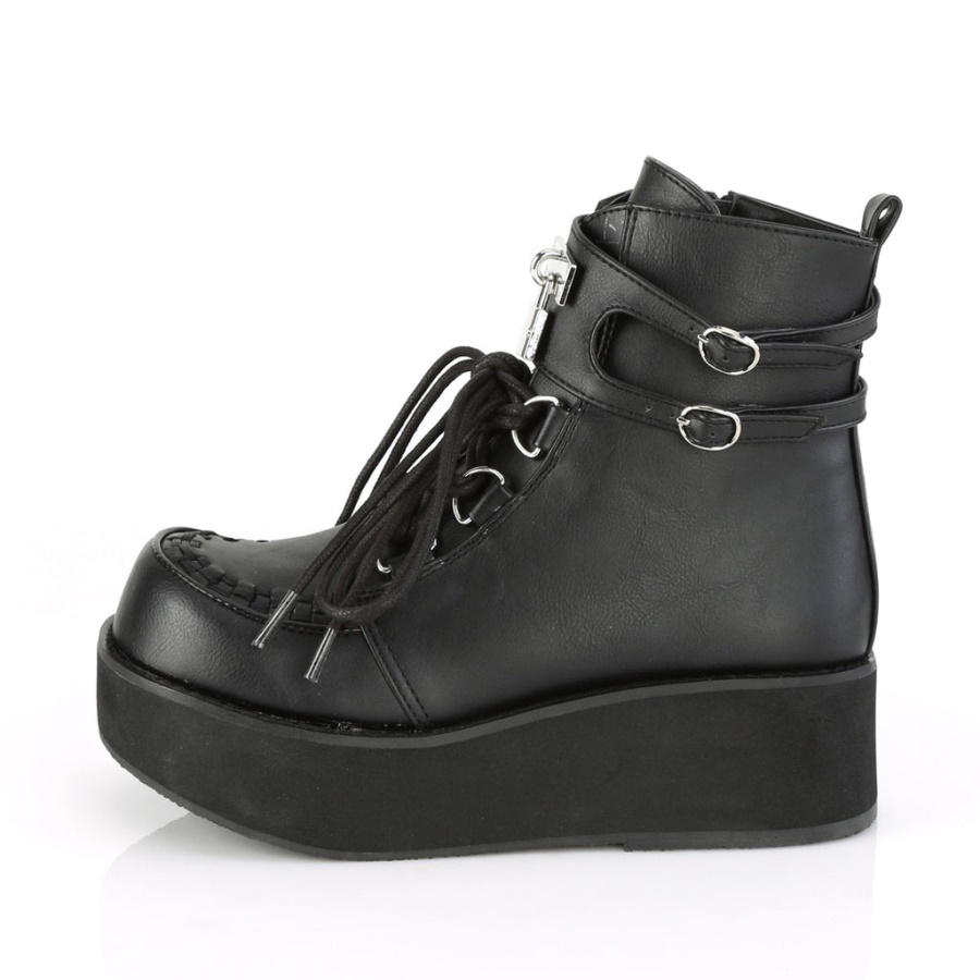 Sprite-70 Demonia Black Vegan Leather