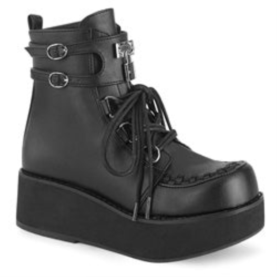 Sprite-70 Demonia Black Vegan Leather