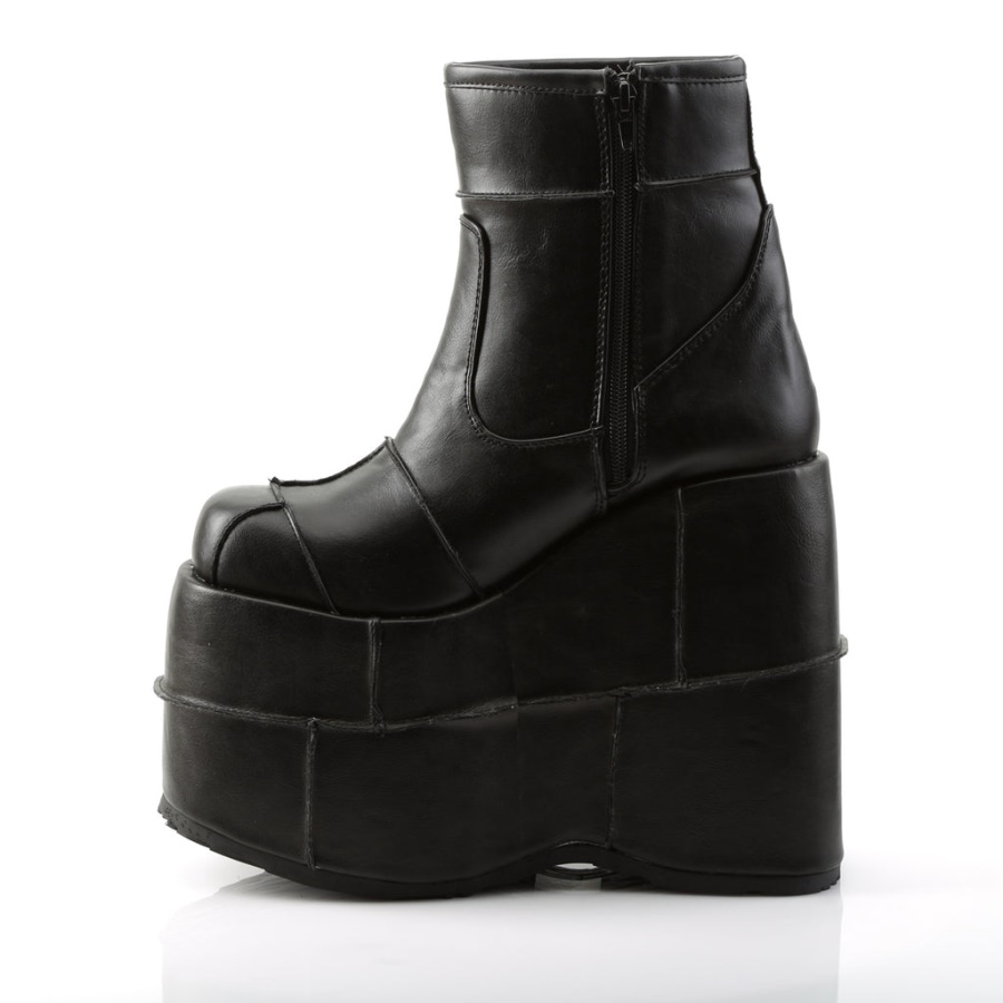 Stack-201 Black Vegan Leather Demonia