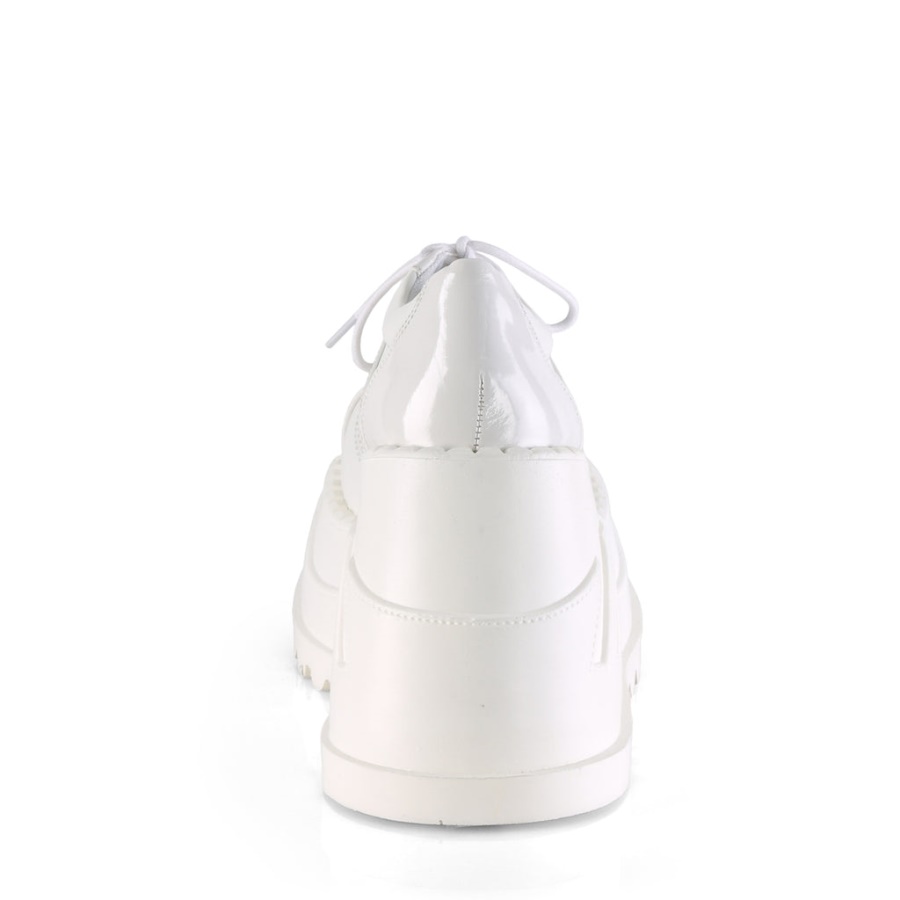 Stomp-08 Demonia White Vegan Leather