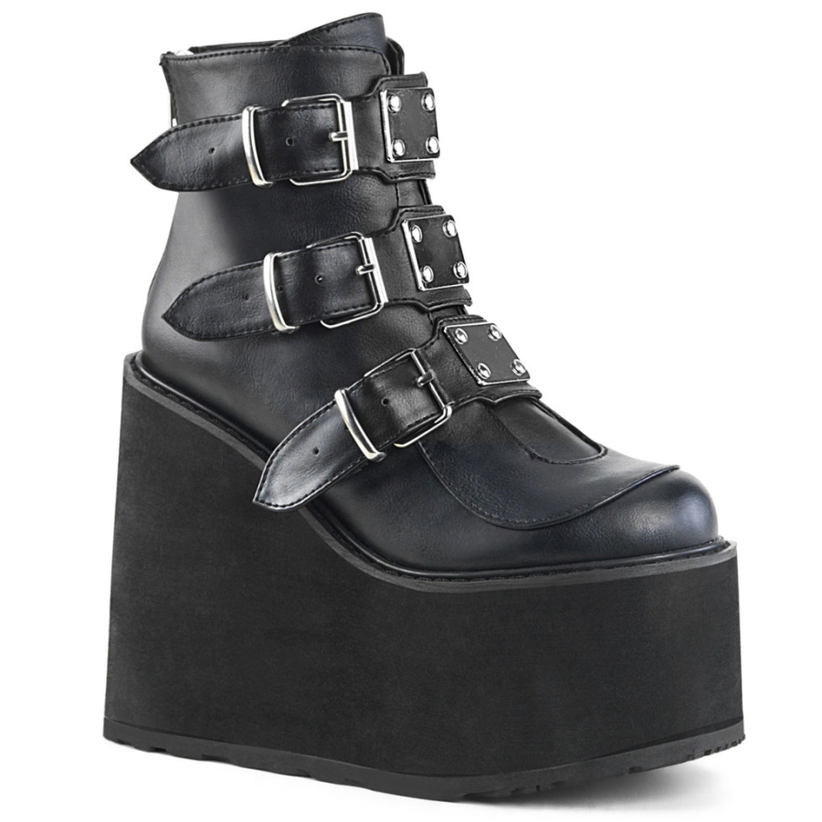 Swing-105 Black Vegan Leather Demonia