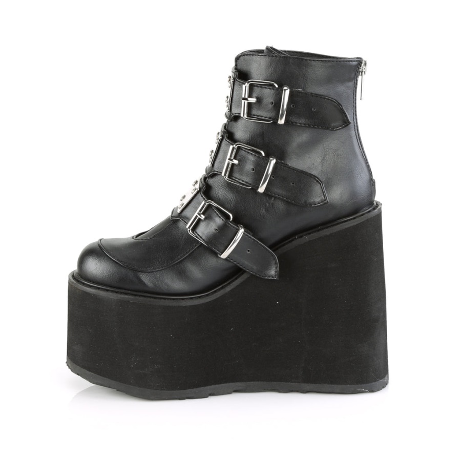 Swing-105 Black Vegan Leather Demonia