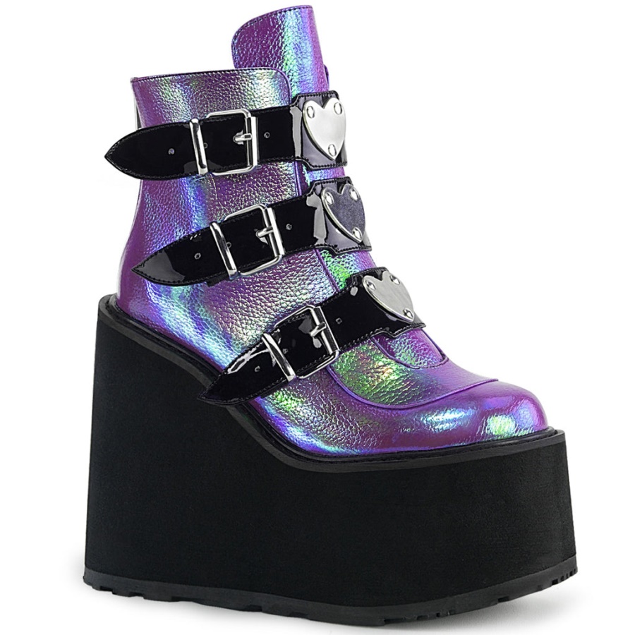 Swing-105 Purple Iridescent Vegan Leather Demonia