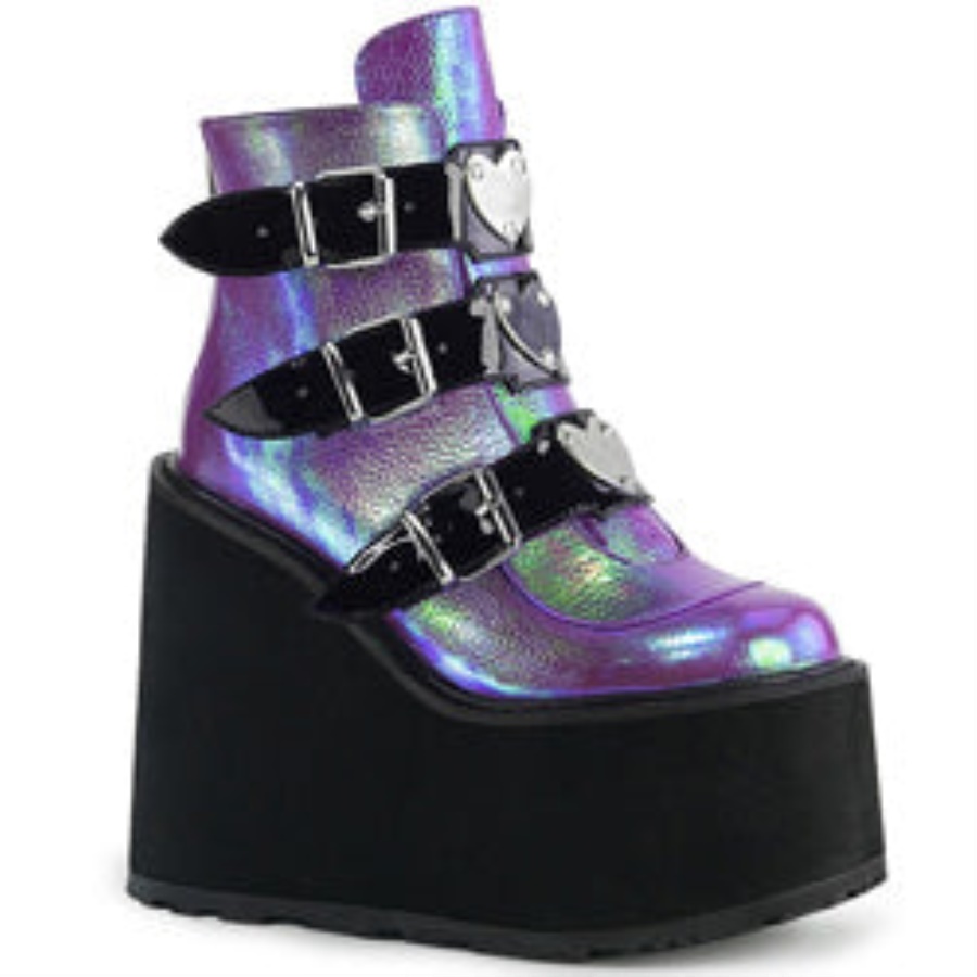 Swing-105 Purple Iridescent Vegan Leather Demonia