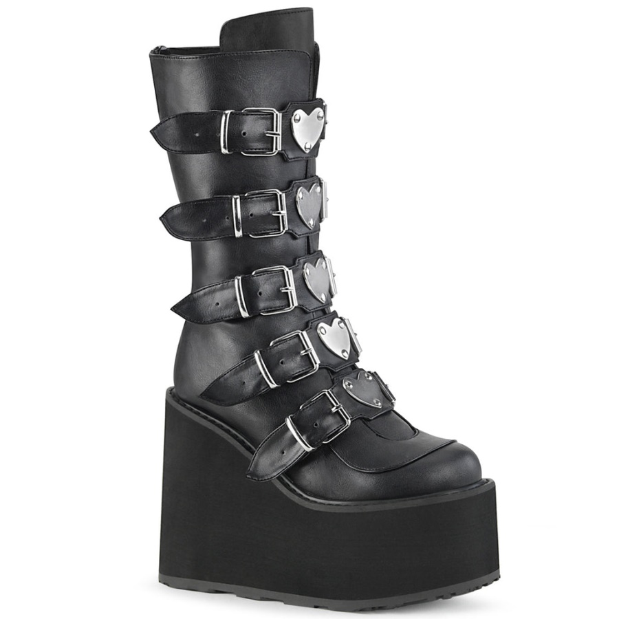 Swing-230 Black Vegan Leather Demonia