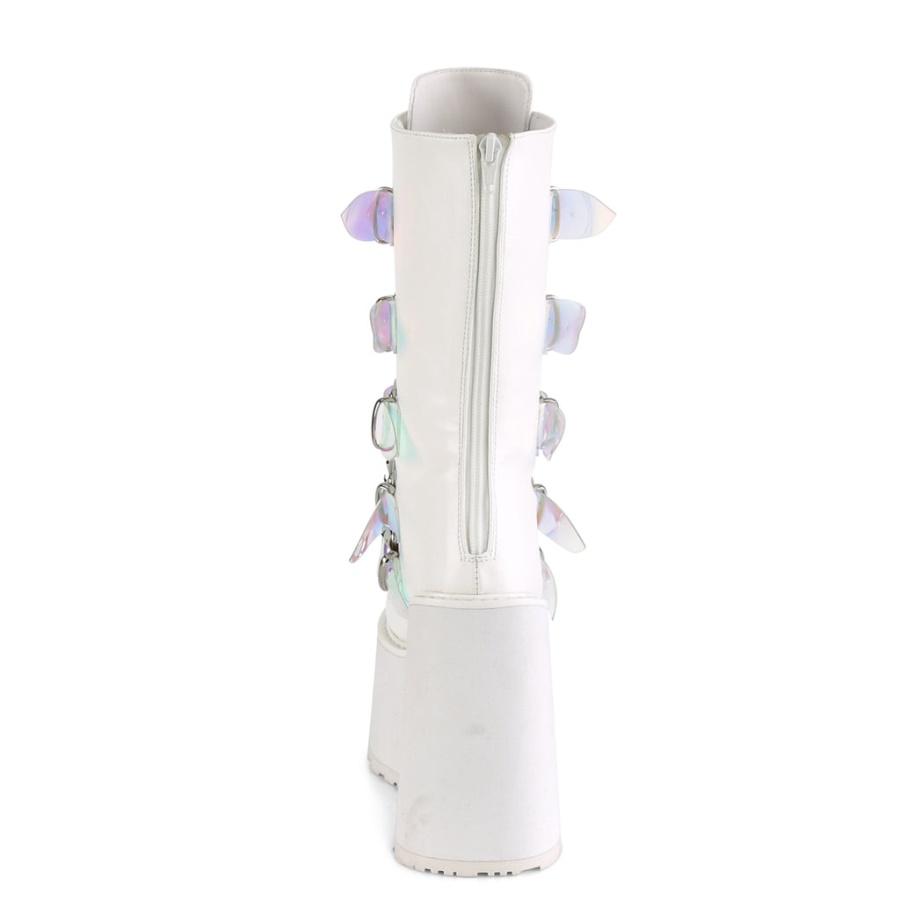 Swing-230 White Vegan Leather Demonia