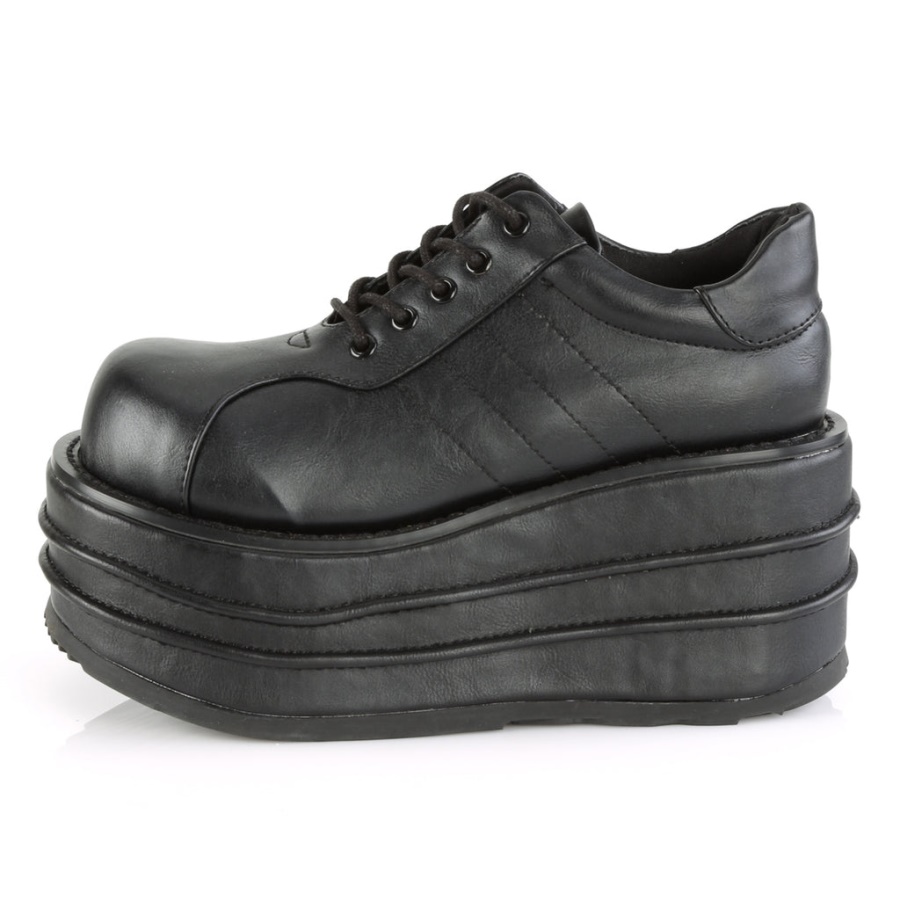 Tempo-08 Black Vegan Leather Demonia