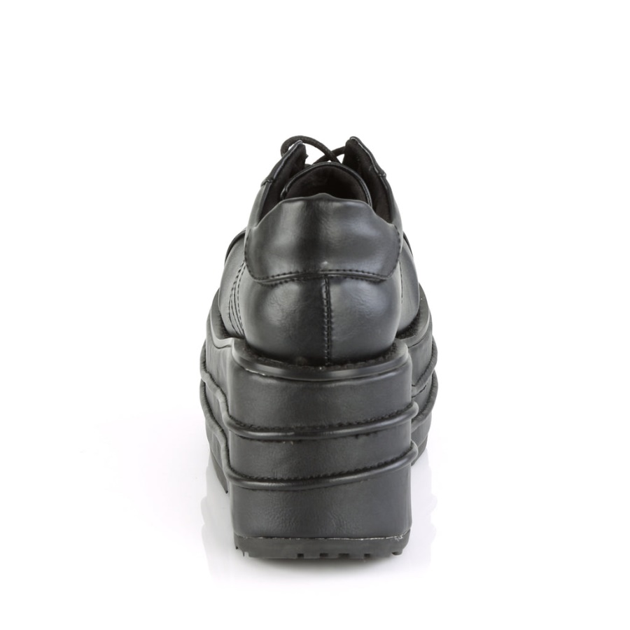 Tempo-08 Black Vegan Leather Demonia