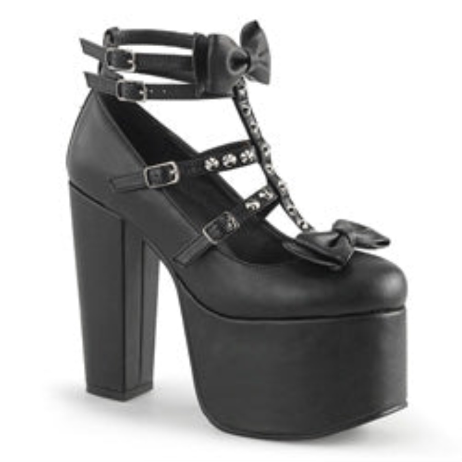 Torment-600 Demonia Black Vegan Leather