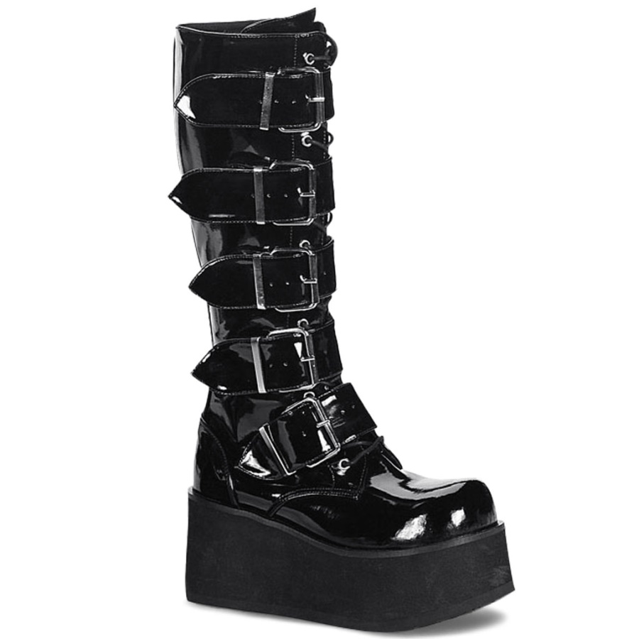 Trashville-518 Black Patent Demonia
