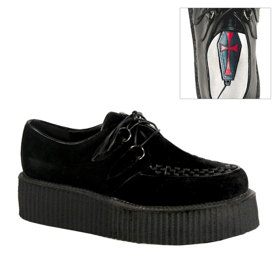 V-Creeper-502S Demonia Black Vegan Suede