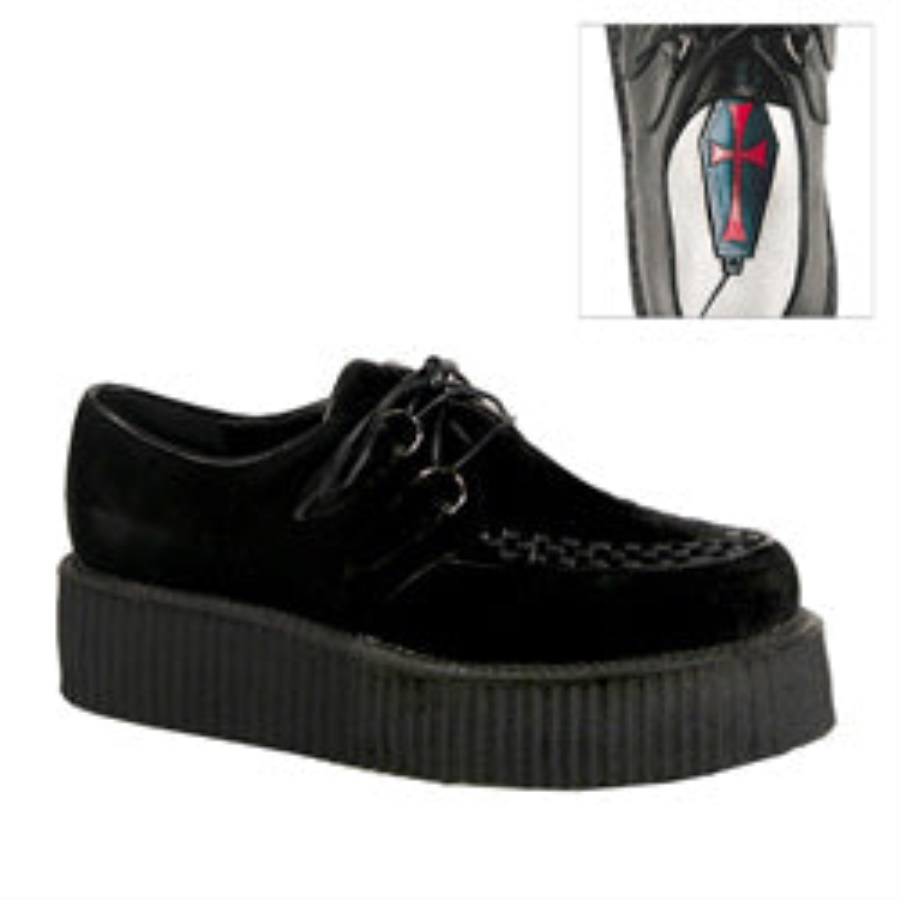 V-Creeper-502S Demonia Black Vegan Suede