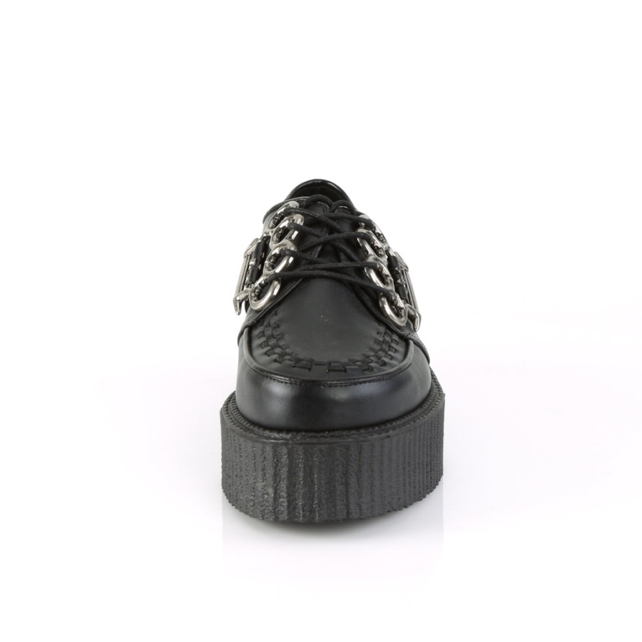 V-Creeper-516 Black Vegan Leather Demonia