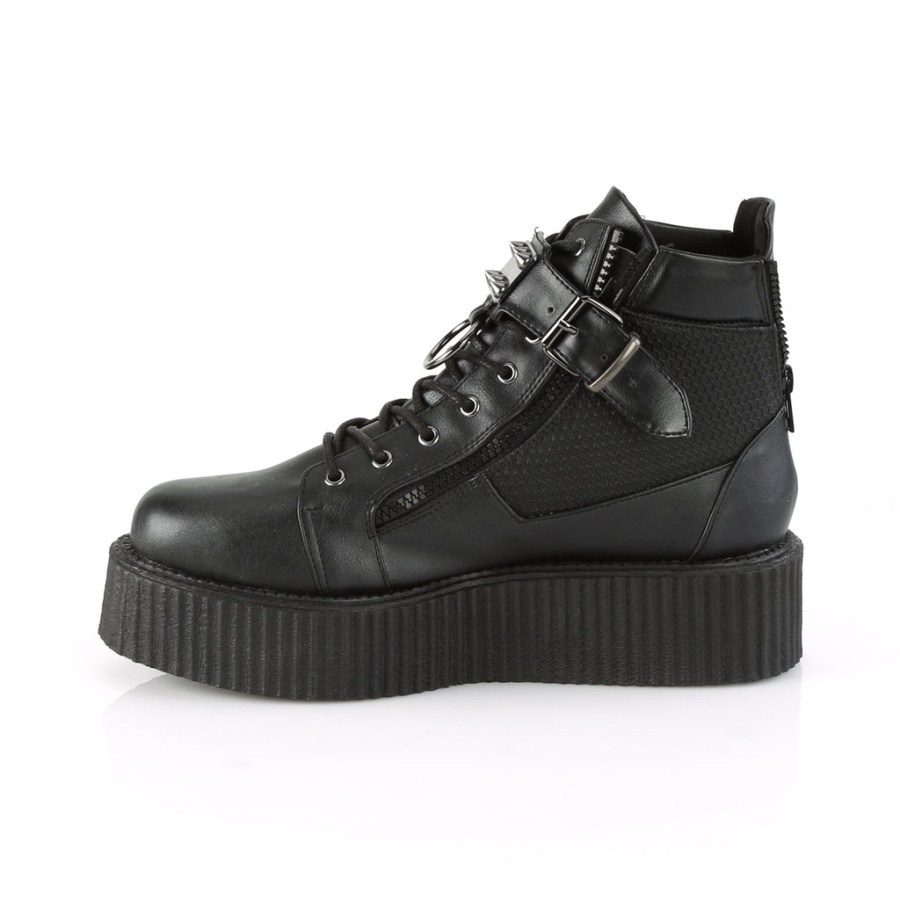 V-Creeper-566 Demonia Black Vegan Leather