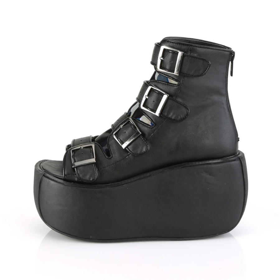 Violet-150 Demonia Black Vegan Leather-Hologram