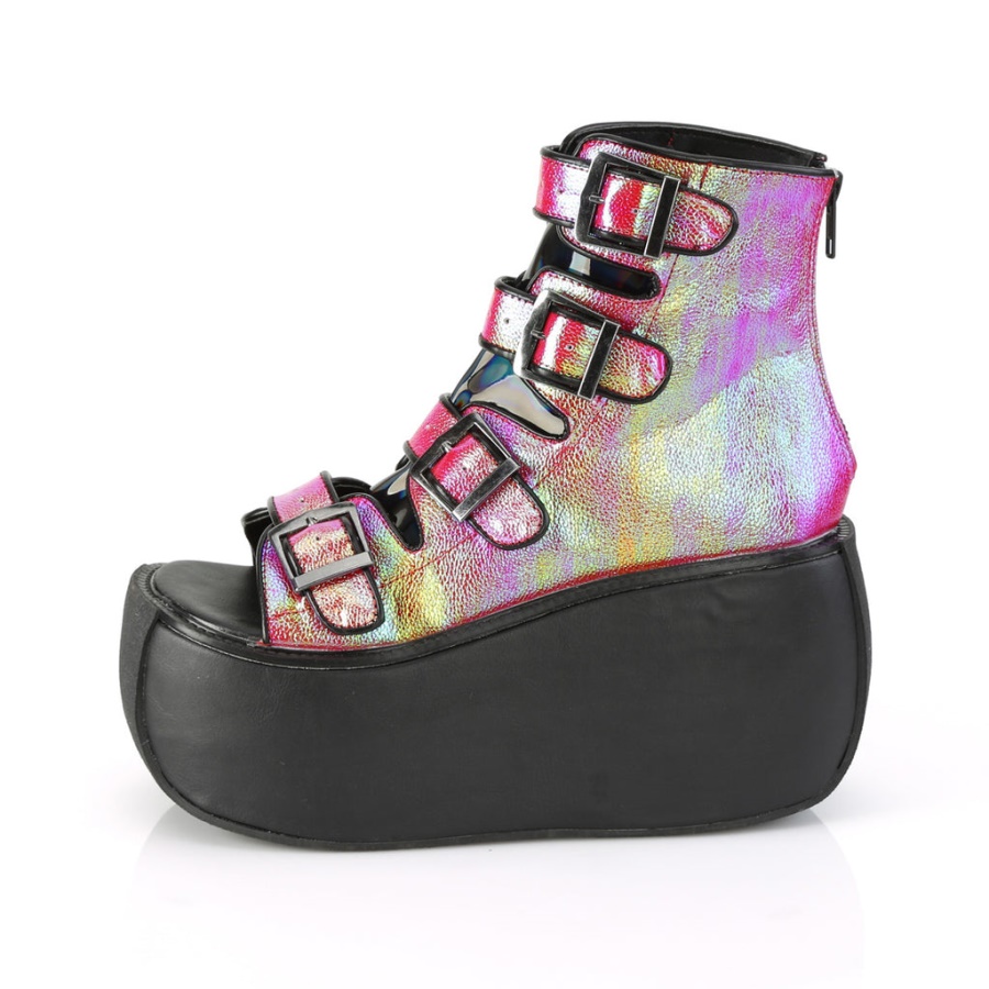 Violet-150 Pink-Green Iridescent Vegan Leather Demonia
