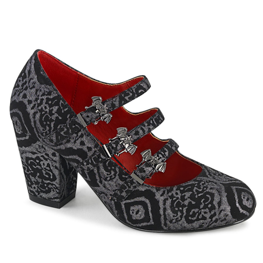 Vivika-38 Demonia Silver Faux Nubuck Leather
