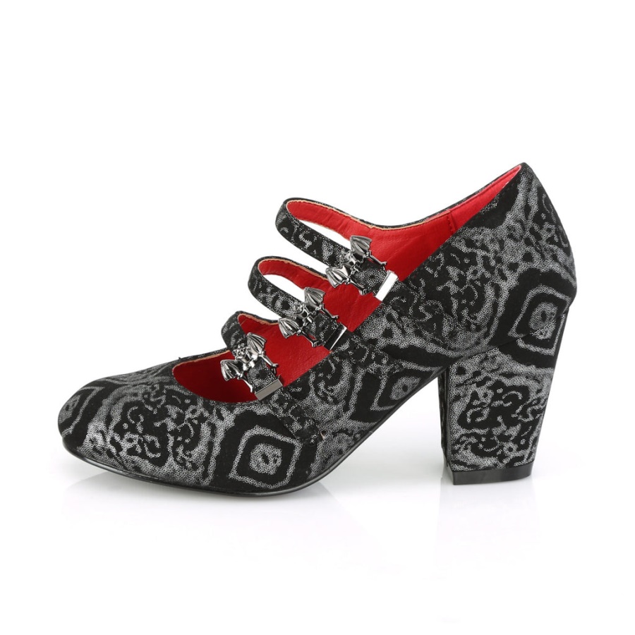 Vivika-38 Demonia Silver Faux Nubuck Leather
