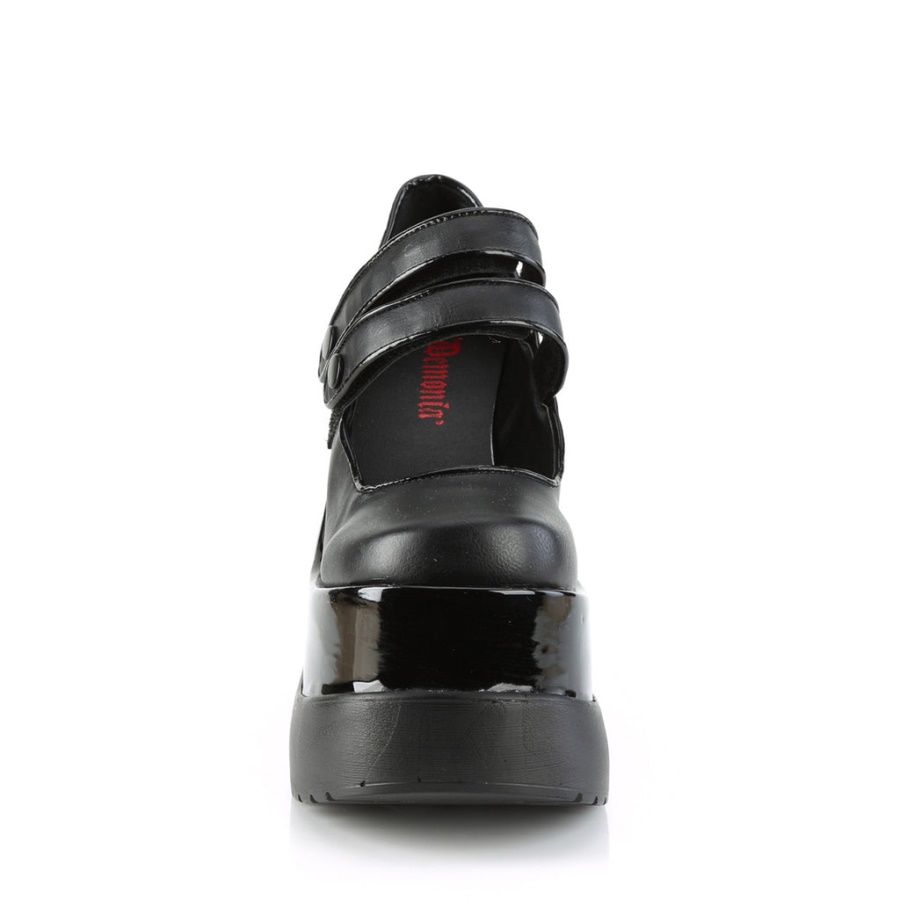 Void-37 Black Vegan Leather-Patent Demonia