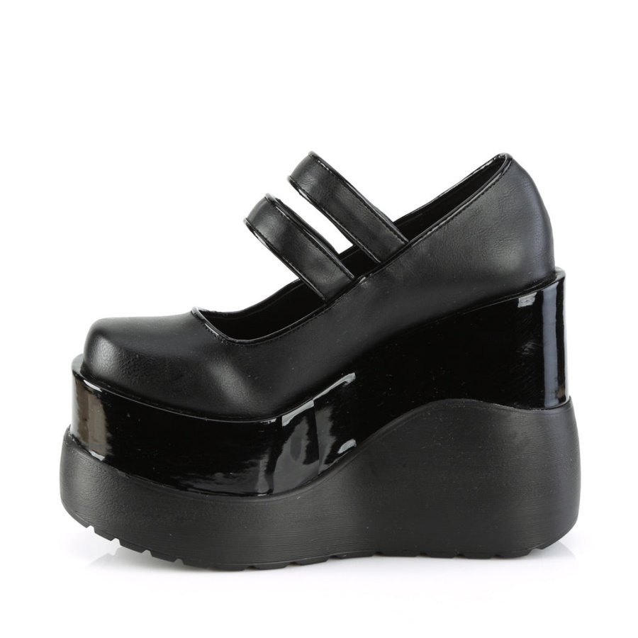 Void-37 Black Vegan Leather-Patent Demonia