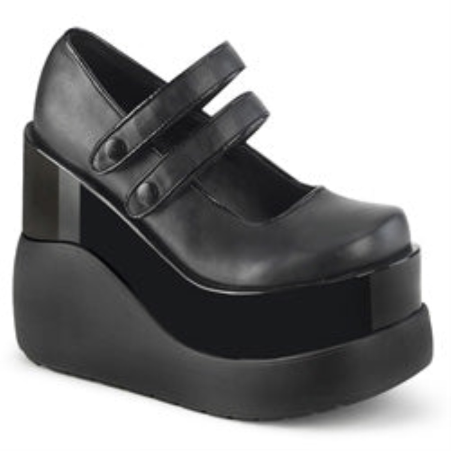 Void-37 Black Vegan Leather-Patent Demonia
