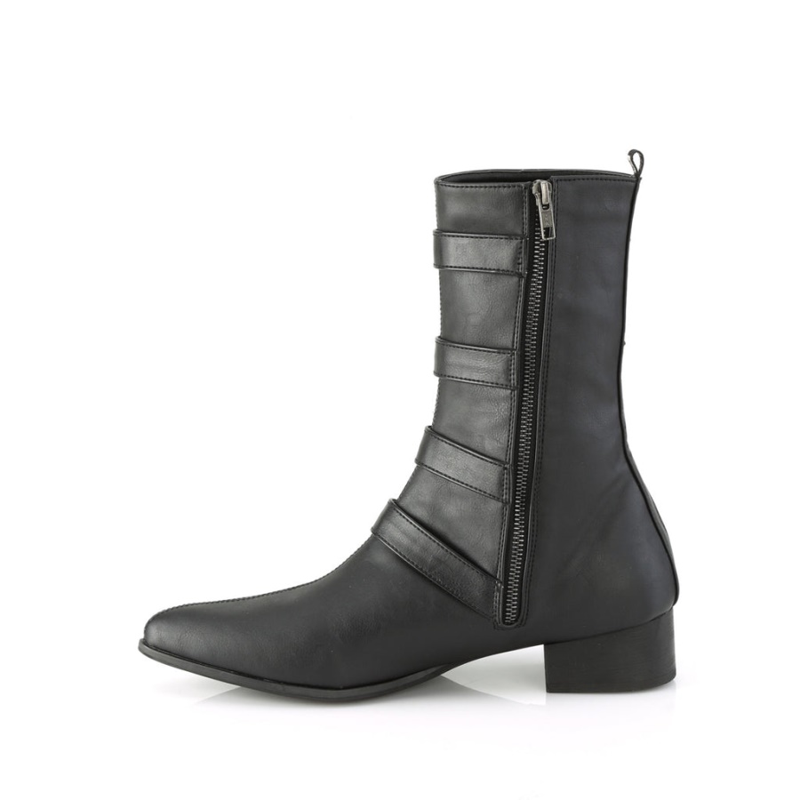 Warlock-110-B Demonia Black Vegan Leather