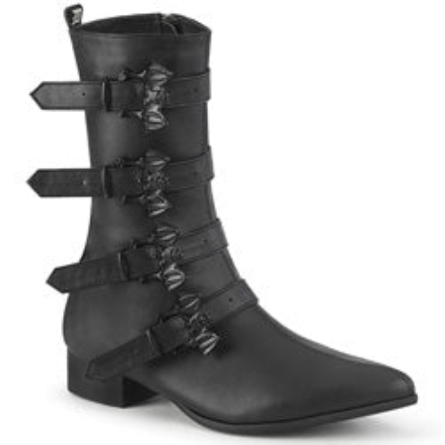 Warlock-110-B Demonia Black Vegan Leather