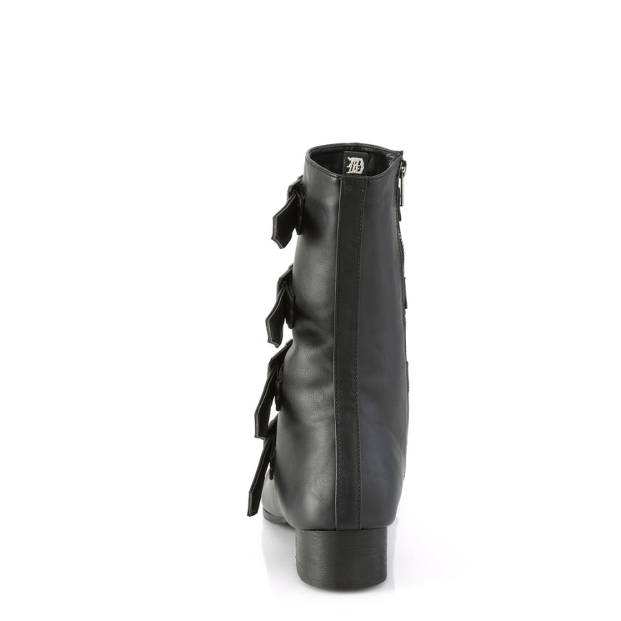 Warlock-110-C Black Vegan Leather Demonia