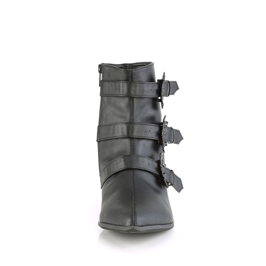 Warlock-50-B Demonia Black Vegan Leather